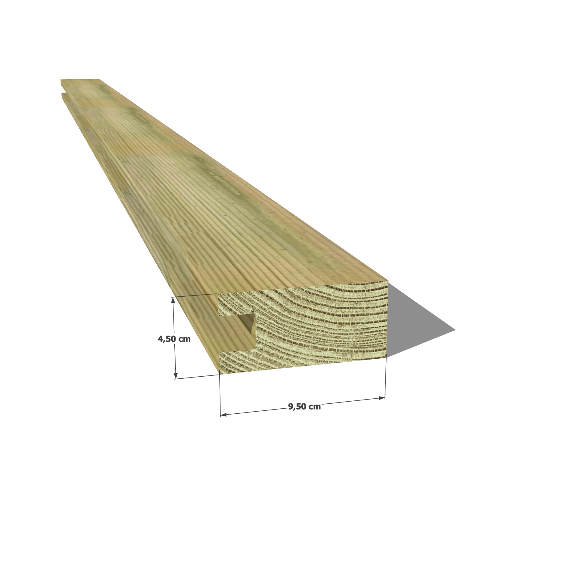 👉 Optez pour un chevron profil U robuste et durable avec notre section 45x95 mm U en pin sylvestre autoclave vert classe 4 ! 💪