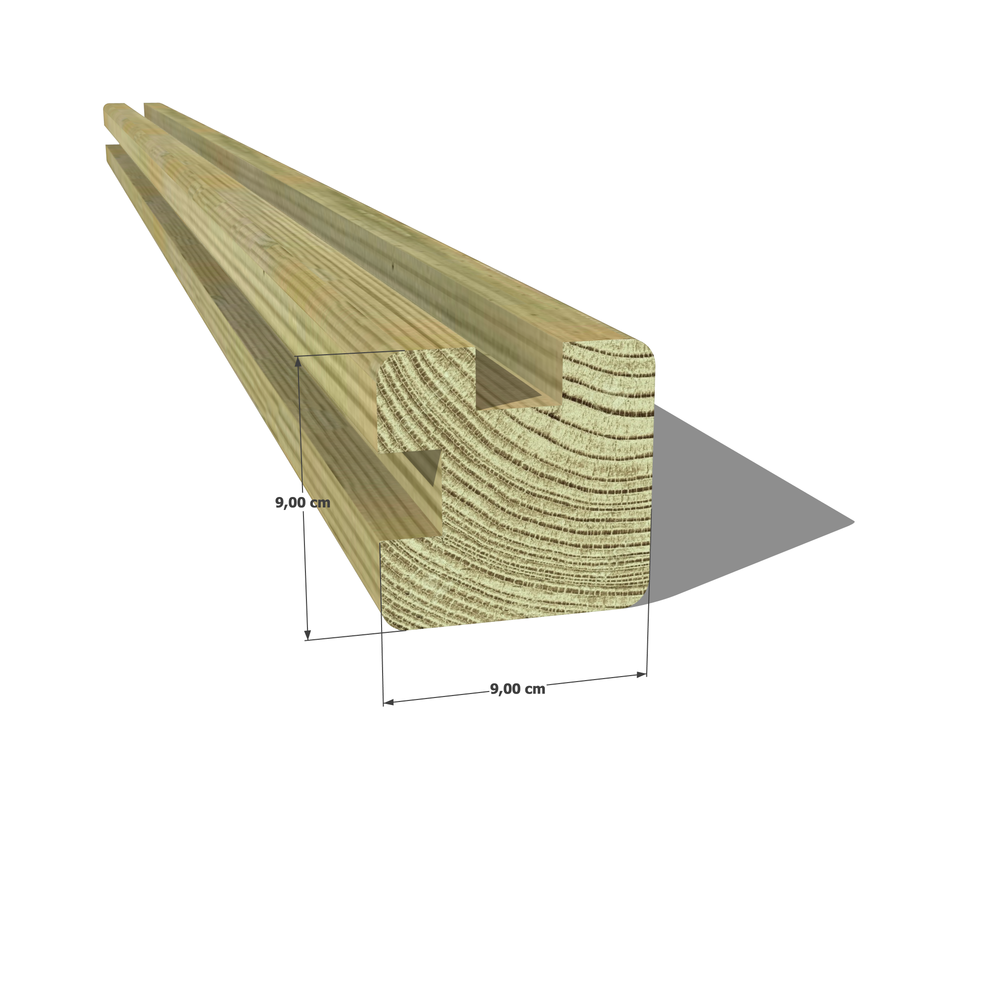 👉 Optez pour un poteau profil L robuste et fonctionnel avec notre section 90x90 mm L en pin sylvestre autoclave vert classe 4 ! 💪