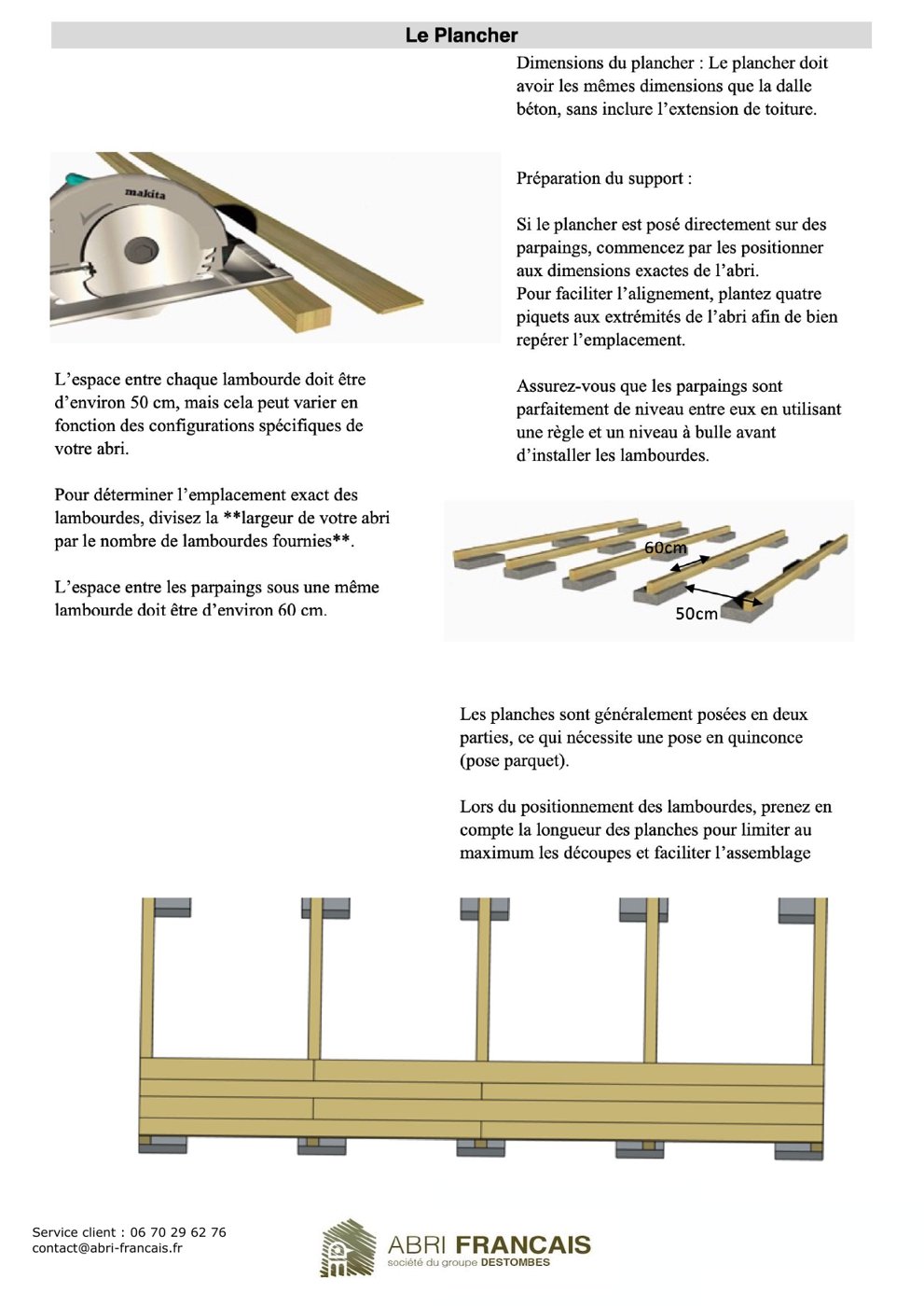 Montage abri de jardin bois — étape 2 : pose du plancher