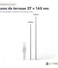 Lame terrasse pin gris 27x145 mm, face rainurée ou lisse : longueurs
