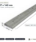 Lame terrasse pin gris 27x145 mm, face rainurée ou lisse : piece cotee