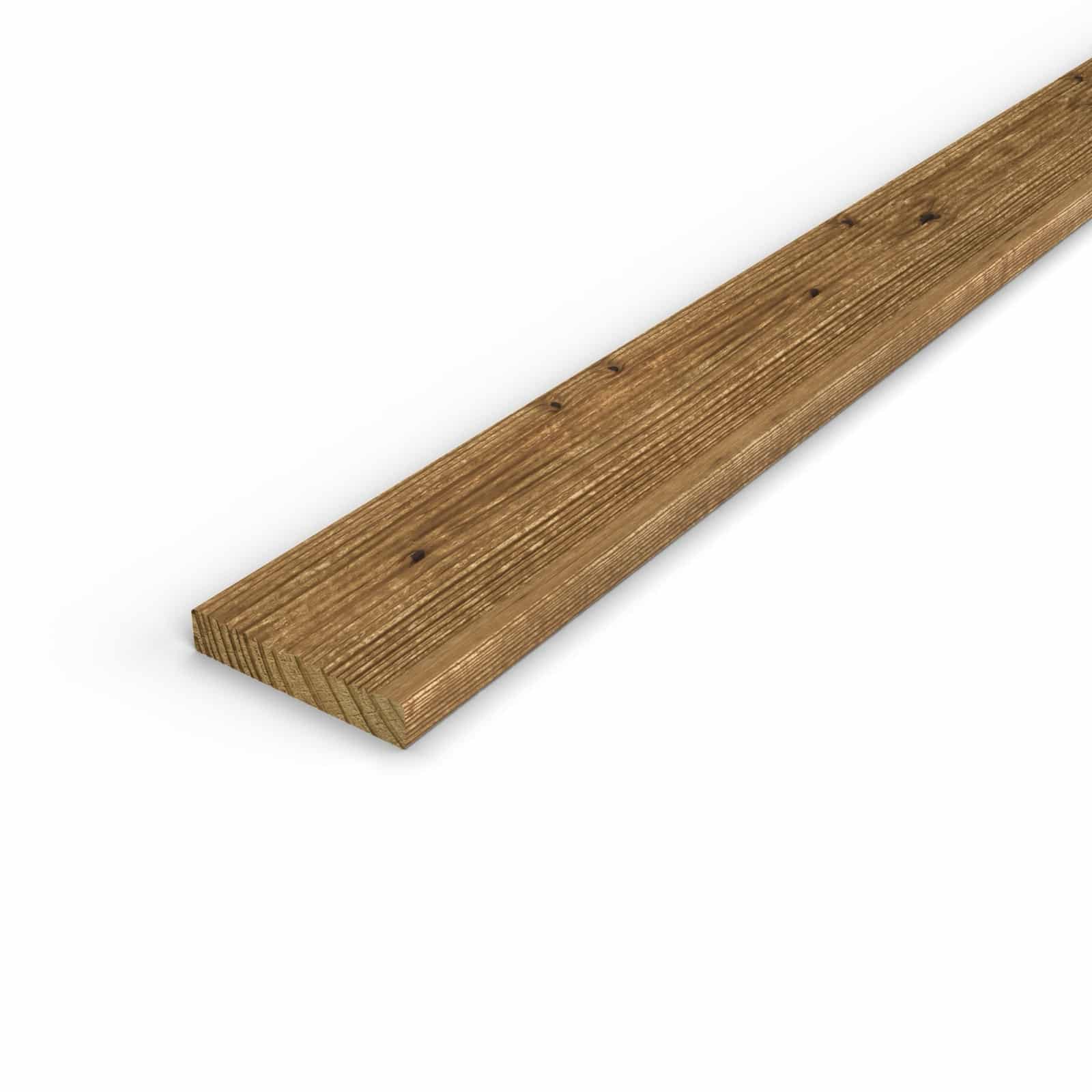 Lame terrasse pin marron 27x145 mm, pin de Suède traité : piece