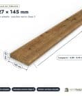 Lame terrasse pin marron 27x145 mm, pin de Suède traité : piece cotee