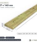 Lame de terrasse en pin sylvestre traité autoclave vert classe 4 – Section 27x145 mm, pièce cotée, Abri Français