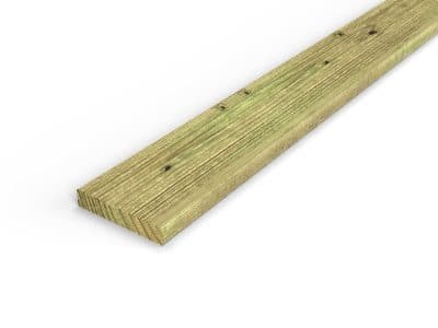 Lame de terrasse en pin sylvestre traité autoclave vert classe 4 – Section 27x145 mm, vue principale, Abri Français