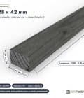 Tasseau en pin sylvestre traité autoclave noir – Section 28x42 mm, pièce cotée, Abri Français