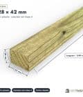 Liteau en pin sylvestre traité autoclave vert classe 4 – Section 28x42 mm, pièce cotée, Abri Français