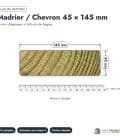 Madrier / Chevron en pin sylvestre traité autoclave vert classe 4 – Section 45x145 mm, plan de section, Abri Français