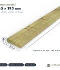 Madrier / Chevron en pin sylvestre traité autoclave vert classe 4 – Section 45x195 mm, pièce cotée, Abri Français