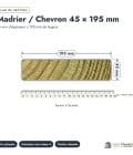 Madrier / Chevron en pin sylvestre traité autoclave vert classe 4 – Section 45x195 mm, plan de section, Abri Français