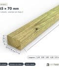 Chevron en pin sylvestre traité autoclave vert classe 4 – Section 45x70 mm, pièce cotée, Abri Français