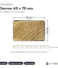 Chevron en pin sylvestre traité autoclave vert classe 4 – Section 45x70 mm, plan de section, Abri Français