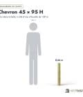 Chevron en pin sylvestre profil H traité autoclave vert classe 4 – Section 45x95 mm H, longueurs, Abri Français