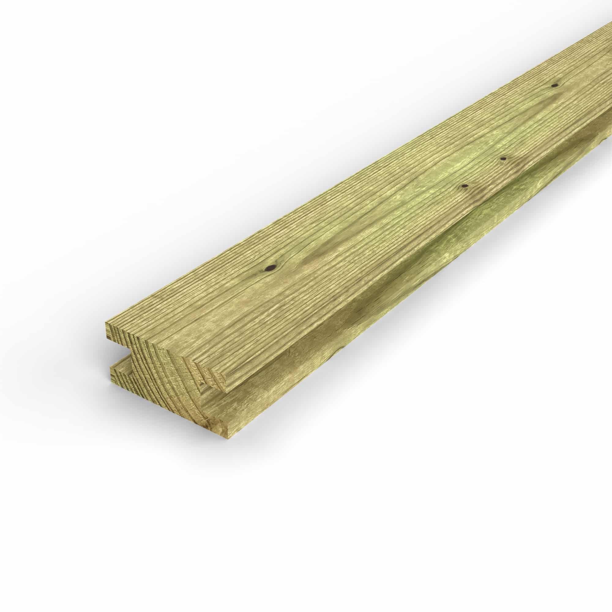 Chevron en pin sylvestre profil H traité autoclave vert classe 4 – Section 45x95 mm H, vue principale, Abri Français