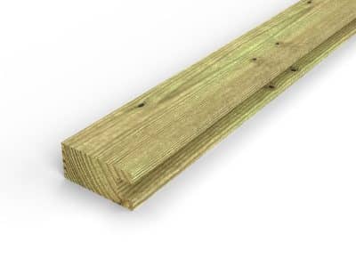Profilé bois U 45x95, chevron en pin sylvestre autoclave vert à une rainure : pièce seule