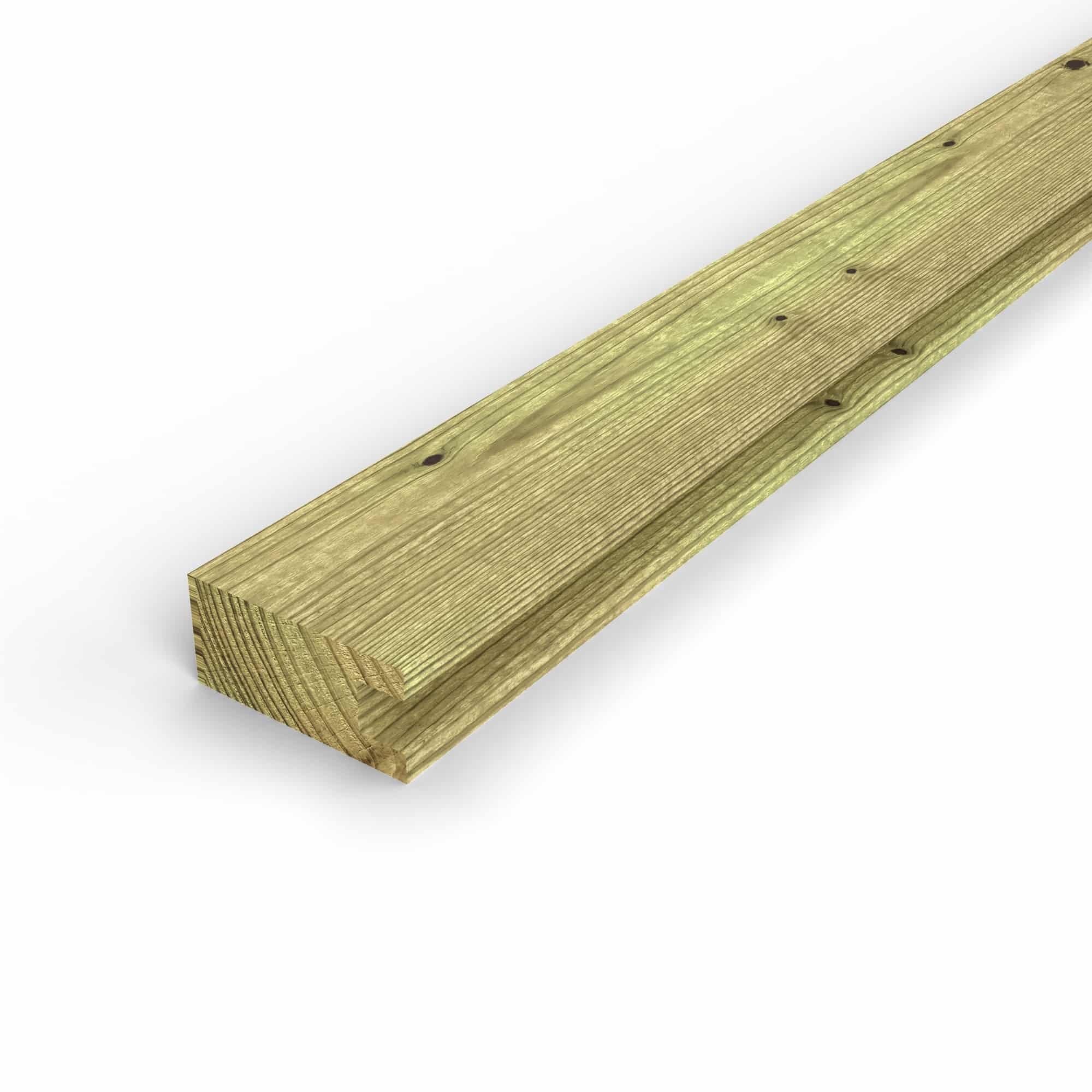 Chevron en pin sylvestre profil U traité autoclave vert classe 4 – Section 45x95 mm U, vue principale, Abri Français
