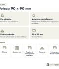 Poteau en pin sylvestre traité autoclave vert classe 4 – Section 90x90 mm, en bref, Abri Français