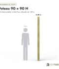 Poteau en pin sylvestre profil H traité autoclave vert classe 4 – Section 90x90 mm H, longueurs, Abri Français