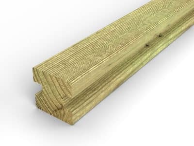 Poteau en pin sylvestre profil H traité autoclave vert classe 4 – Section 90x90 mm H, vue principale, Abri Français
