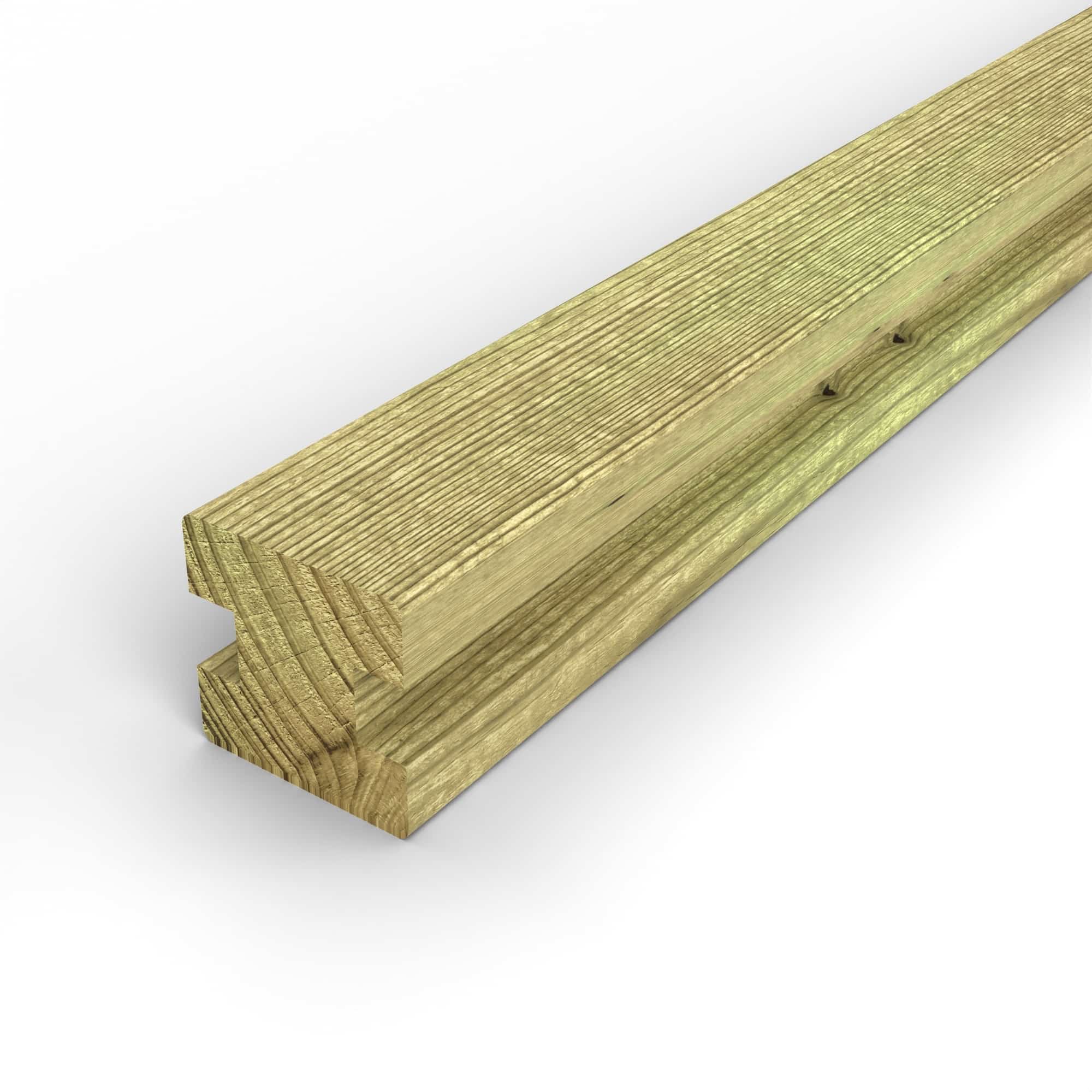 Poteau en pin sylvestre profil H traité autoclave vert classe 4 – Section 90x90 mm H, vue principale, Abri Français