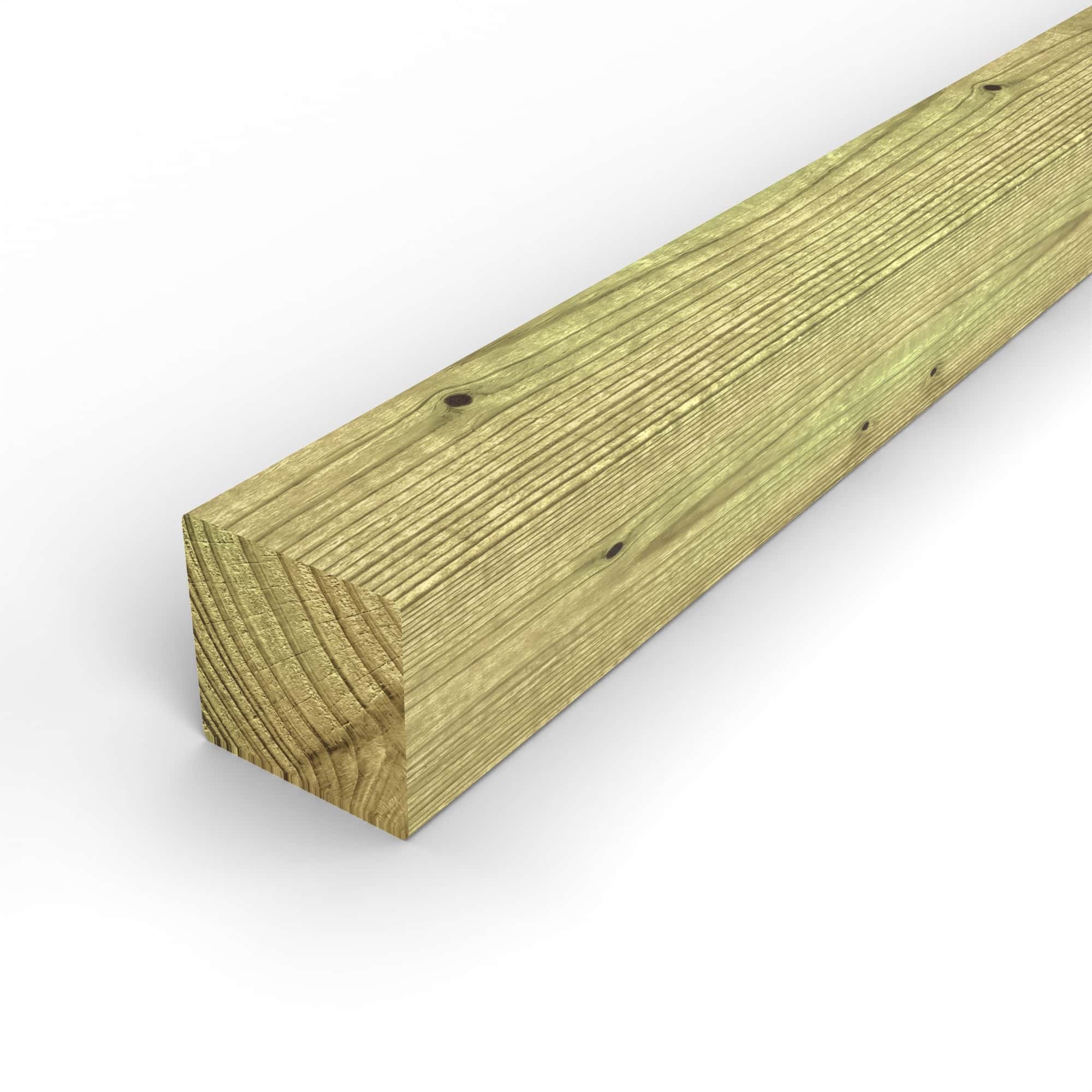Poteau en pin sylvestre traité autoclave vert classe 4 – Section 90x90 mm, vue principale, Abri Français