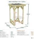 Abri à bûches 1 m × 1,30 m – cotes extérieures et intérieures