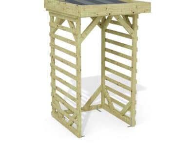 Abri à bûches 1 m × 1,30 m – rendu 3D sur fond blanc