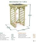 Abri à bûches 1 m × 1,30 m – cotes extérieures et intérieures