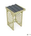 Abri à bûches 1 m × 1,30 m, adossé – vue du toit en bac acier