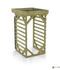Abri à bûches 1 m × 1,30 m, avec gouttière – vue arrière, fond et côtés