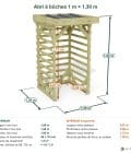 Abri à bûches 1 m × 1,30 m – cotes extérieures et intérieures