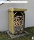Abri à bûches 1 m × 1,30 m, avec gouttière – mise en situation