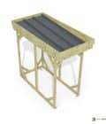 Abri à bûches 1 m × 2,27 m – vue du toit en bac acier