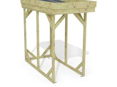Abri à bûches 1 m × 2,27 m, adossé – rendu 3D sur fond blanc