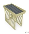 Abri à bûches 1 m × 2,27 m – vue du toit en bac acier
