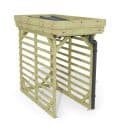 Abri à bûches 1 m × 2,27 m, avec gouttière – rendu 3D sur fond blanc