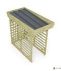 Abri à bûches 1 m × 2,27 m – vue du toit en bac acier