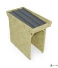 Abri à bûches 1 m × 2,27 m – vue du toit en bac acier
