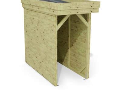 Abri à bûches 1 m × 2,27 m – rendu 3D sur fond blanc