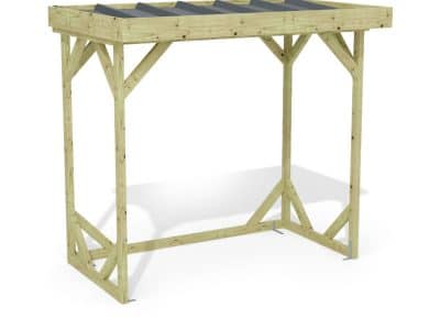 Abri à bûches 2 m × 1,30 m – rendu 3D sur fond blanc