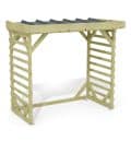 Abri à bûches 2 m × 1,30 m, adossé – rendu 3D sur fond blanc