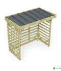 Abri à bûches 2 m × 1,30 m – vue du toit en bac acier
