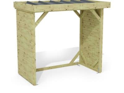 Abri à bûches 2 m × 1,30 m – rendu 3D sur fond blanc
