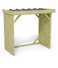 Abri à bûches 2 m × 1,30 m, adossé – rendu 3D sur fond blanc