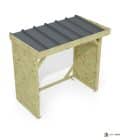 Abri à bûches 2 m × 1,30 m, adossé – vue du toit en bac acier