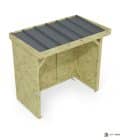 Abri à bûches 2 m × 1,30 m – vue du toit en bac acier