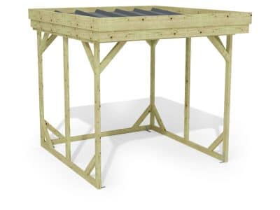 Abri à bûches 2 m × 2,27 m – rendu 3D sur fond blanc