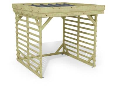 Abri à bûches 2 m × 2,27 m – rendu 3D sur fond blanc