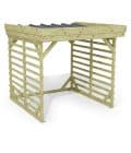 Abri à bûches 2 m × 2,27 m, adossé – rendu 3D sur fond blanc