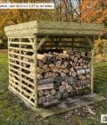 Abri à bûches 2 m × 2,27 m, adossé – mise en situation